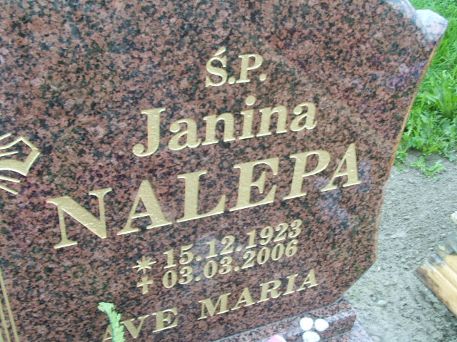 Janina Nalepa 1923 Lubsko - Grobonet - Wyszukiwarka osób pochowanych