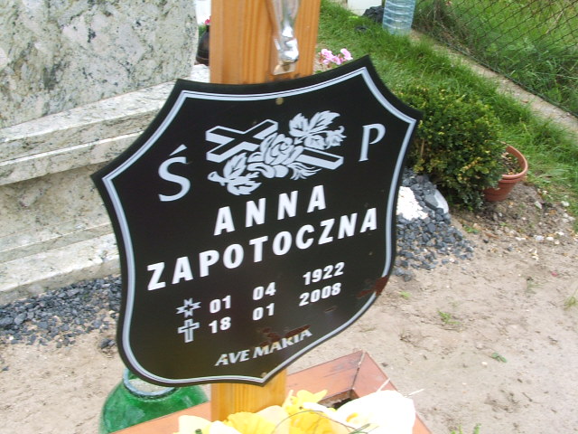 Anna Zapotoczna 1922 Lubsko - Grobonet - Wyszukiwarka osób pochowanych