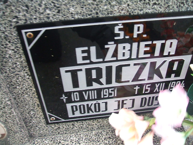 Elżbieta Triczka 1951 Lubsko - Grobonet - Wyszukiwarka osób pochowanych