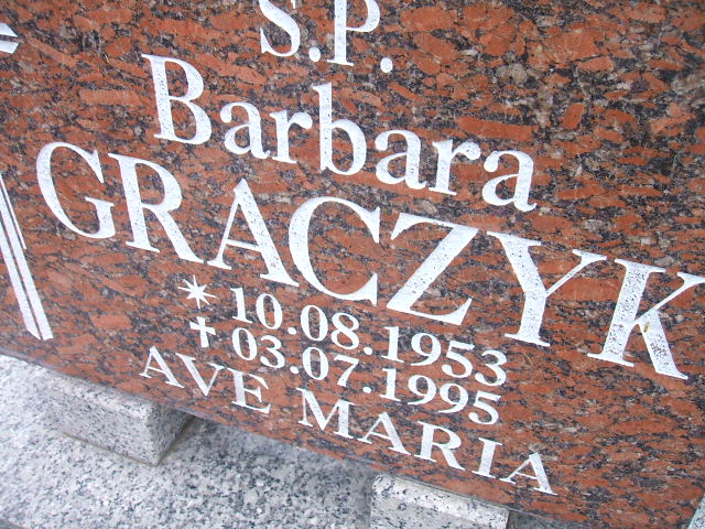 Barbara Graczyk 1953 Lubsko - Grobonet - Wyszukiwarka osób pochowanych