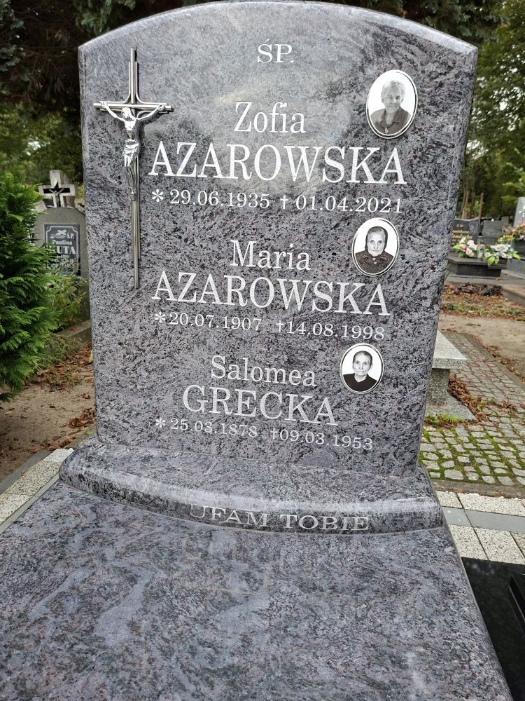 Zofia Azarowska 1935 Lubsko - Grobonet - Wyszukiwarka osób pochowanych