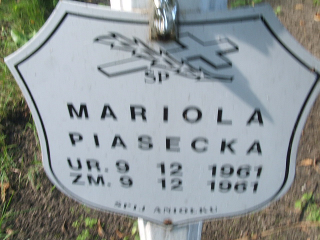Mariola Piasecka 1961 Lubsko - Grobonet - Wyszukiwarka osób pochowanych