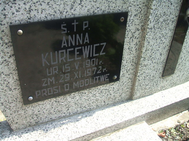 Anna Kurcewicz 1901 Lubsko - Grobonet - Wyszukiwarka osób pochowanych