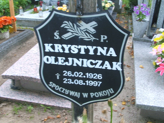 Krystyna Olejniczak 1926 Lubsko - Grobonet - Wyszukiwarka osób pochowanych
