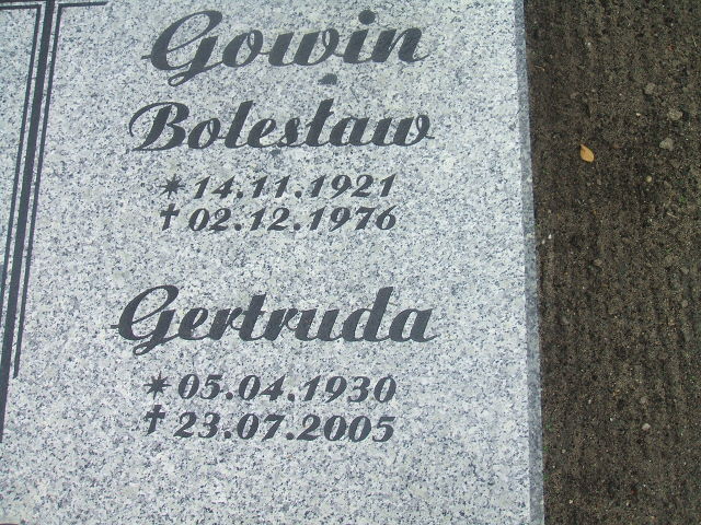 Gertruda Gowin 1930 Lubsko - Grobonet - Wyszukiwarka osób pochowanych