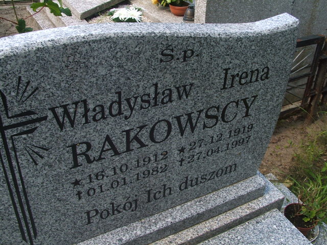 Władysław Rakowski 1912 Lubsko - Grobonet - Wyszukiwarka osób pochowanych