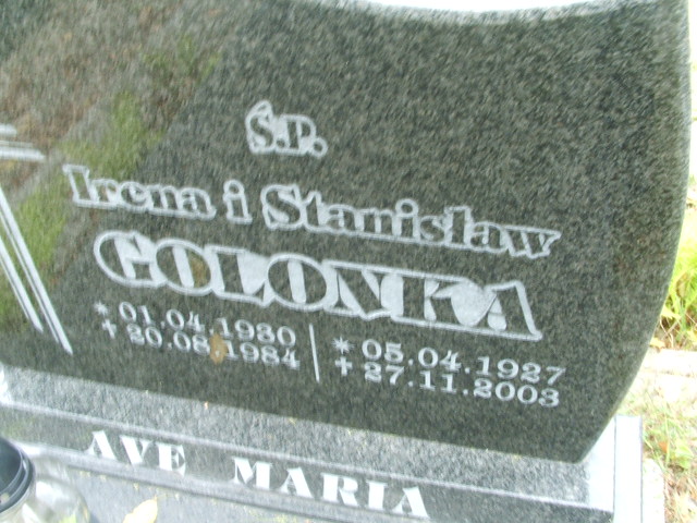 Irena Golonka 1930 Lubsko - Grobonet - Wyszukiwarka osób pochowanych